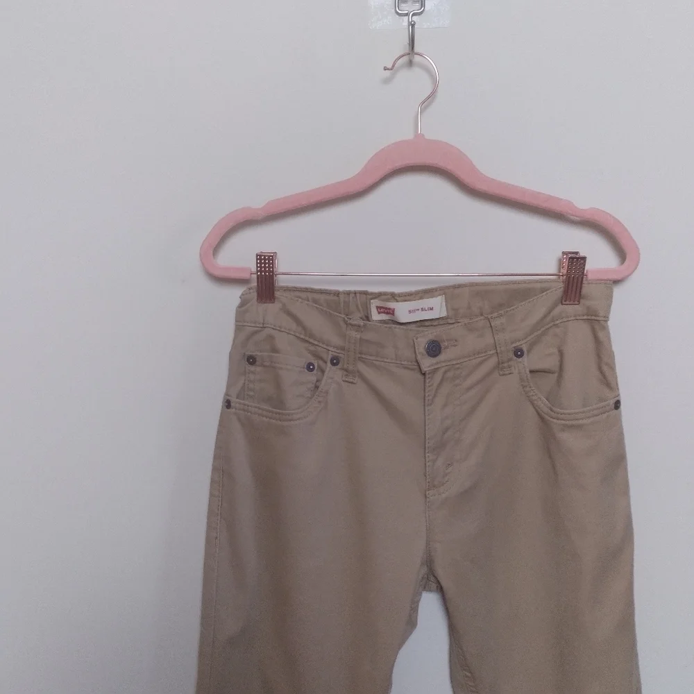 Levi's Men's 511 Slim Khaki Tan Adjustable Waist Casual Pants Size 29 x 31 - Picture 12 of 14
